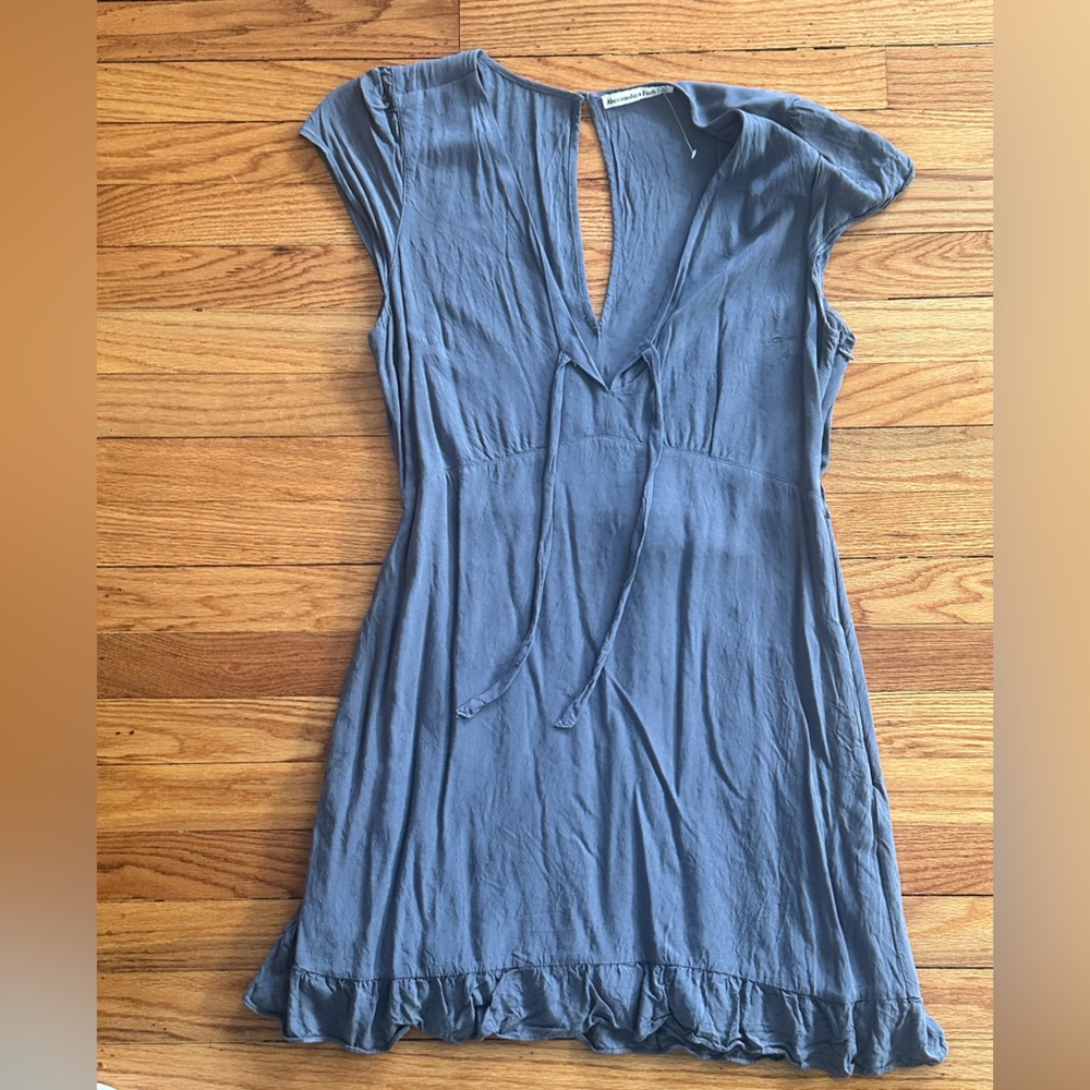 Abercrombie & Fitch textured blue mini dress